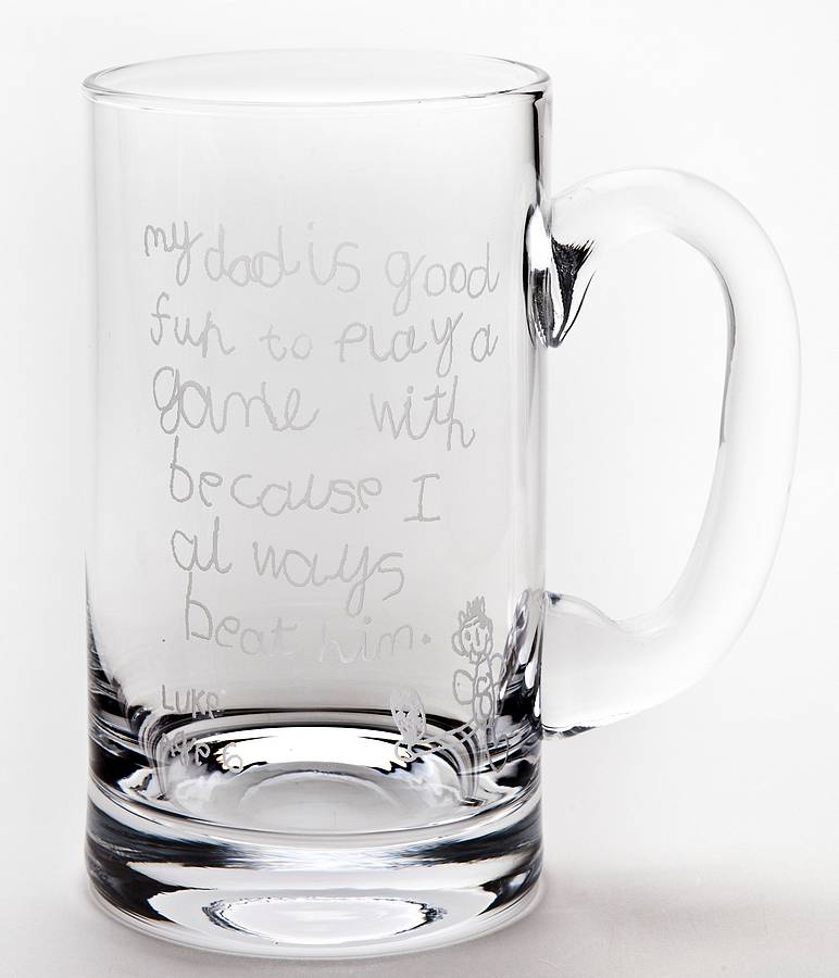 Personalised Engraved Glass Tankard For Dad By The Gift of Glass